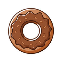 chocolate doughnut vector icon, chocolate doughnut vector illustration - simple illustration of chocolate doughnut, perfect for logos,and chocolate doughnut -themed designs.