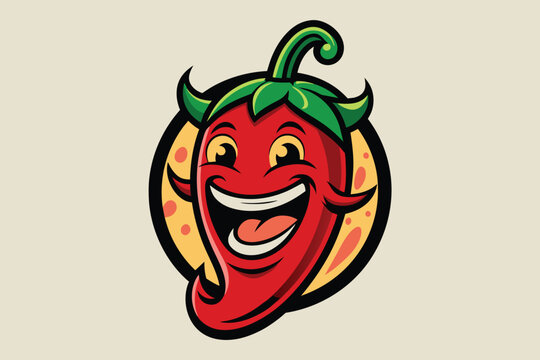 recommend clip art: vector logo, featuring laughing chili pepper B.eps