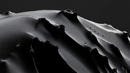 Abstract Black Surface Texture With Undulating Forms