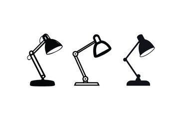 Table black lamp Vector Silhouette Design