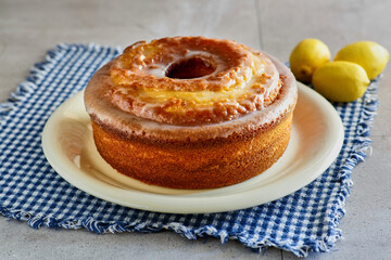 cream cheese pound cake with lemon icing