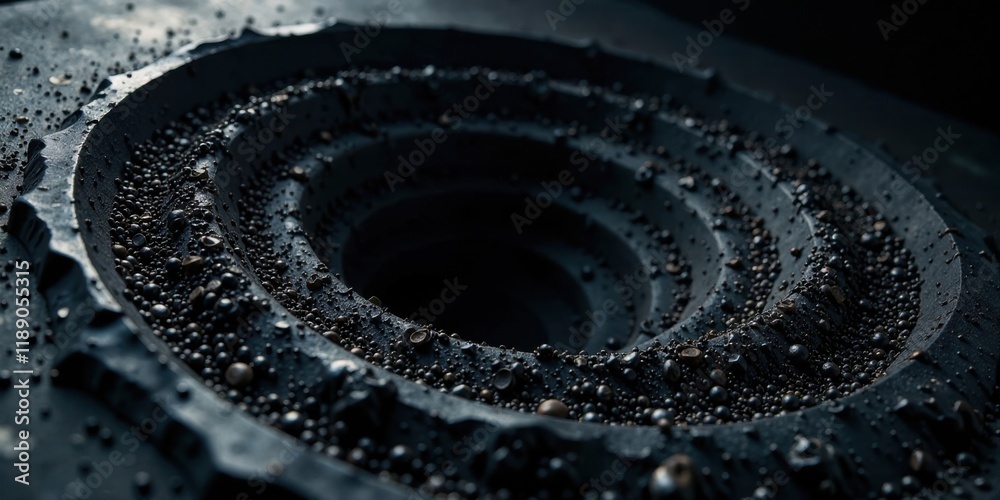 Aufkleber Dark Matter Swirl Abstract Close-up of Textured Surface with Embedded Particles