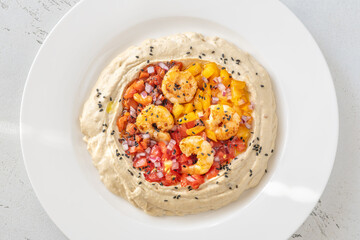 Portion of hummus