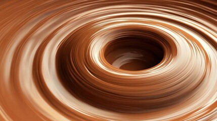 Swirling, rich, melted chocolate forming a vortex.