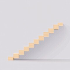 Minimalist wooden stairs leading to a smooth surface above.