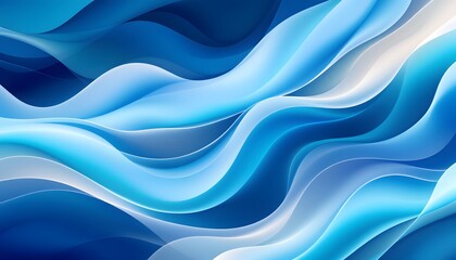 Fototapeta premium Abstract dynamic waves in shades of blue, conveying calmness and fluidity, ideal for tech, science or spa marketing material and backgrounds