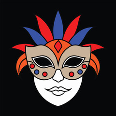 vector colorful face mask art free download.