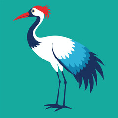 Obraz premium vector cranet bird art illustrator 
