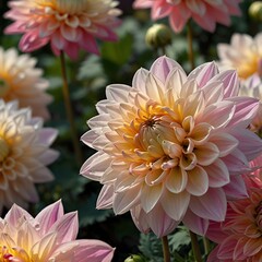 Pink and white dahlia