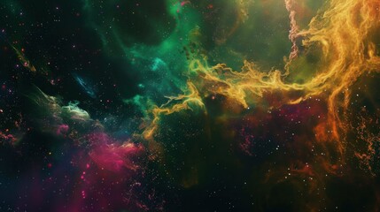 Obraz premium a mesmerizing exploration of abstract galaxies and cosmic energies, with ample white space for text in the center, vibrant and dynamic hues against a dark background