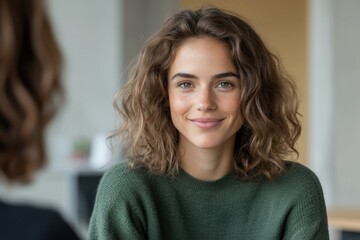 A compassionate therapist engages with a client in a serene setting, encouraging discussions on mental well-being during Mental Health Awareness Month, fostering understanding and support
