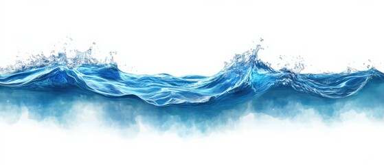 Obraz premium ocean water with waves against a white background