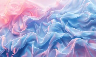 Obraz premium Soft Fluid Fabric Texture with Gentle Waves of Blue and Pink Tones, Perfect for Backgrounds, Fashion, and Abstract Art Visuals in Creative Projects