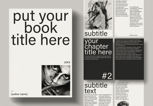 Black and White Book Layout Template Design
