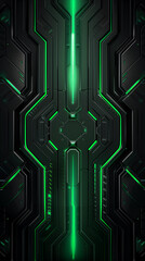 Obraz premium Futuristic sci-fi glowing green tech background 