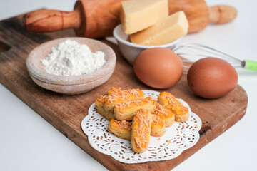 Kastengel or Dutch version of kaasstengels is Indonesian cheese sticks or cheese cookies. its popular cookies that Indonesian household will have.Snacks for Ramadhan iftar, Eid Fitr Mubarak, Islamic
