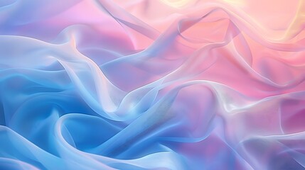Obraz premium Soft Translucent Fabric in Pastel Colors Draped Elegantly, Creating a Dreamy Abstract Background with Delicate Waves and Textures