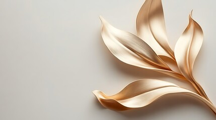 Fototapeta premium Elegant Gold Leaves on Neutral Background