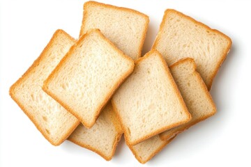 Fototapeta premium Freshly sliced loaf of bread on a clean surface, top view, perfect for culinary presentations and bakery-themed projects. Enhance your food photography collection today!