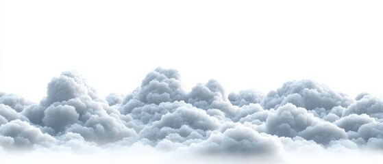 white fluffy clouds on a white background