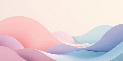 Obraz premium Abstract Pastel Wave Design Soft Hues and Gentle Curves