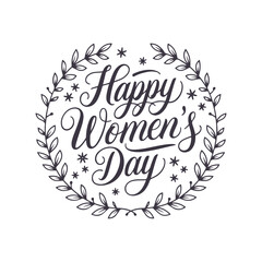 Happy Women's Day calligraphy hand lettering isolated Illustration