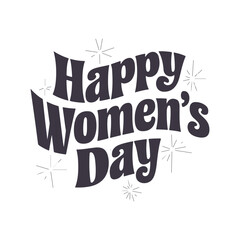 Happy Women's Day calligraphy hand lettering isolated Illustration