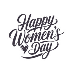 Fototapeta premium Happy Women's Day calligraphy hand lettering isolated Illustration
