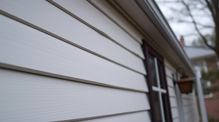 Obraz premium White House Exterior Wall Siding: Modern Home Architecture and Design