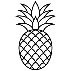 Elegant Pineapple Outline Vector