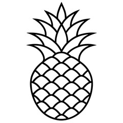 Obraz premium Elegant Pineapple Outline Vector