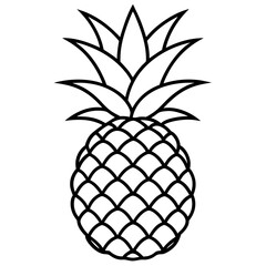 Elegant Pineapple Outline Vector