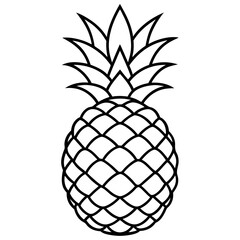 Obraz premium Elegant Pineapple Outline Vector