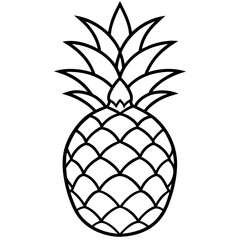 Fototapeta premium Elegant Pineapple Outline Vector