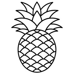 Obraz premium Elegant Pineapple Outline Vector