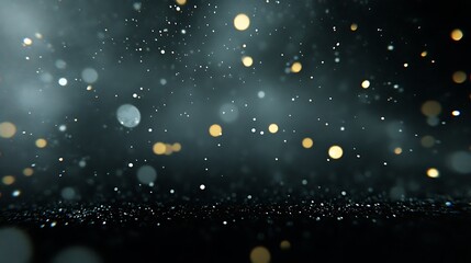 Dark Background With Sparkling Lights And Glitter