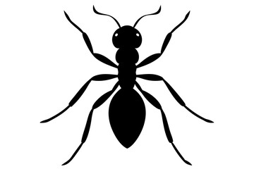 Ant silhouette Vector art illustration isolated white Background, Ant vector icon, Ant Silhouette for Art Illustration