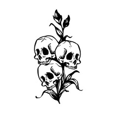 skull with flowers
