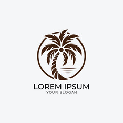 Palm tree logo design vector