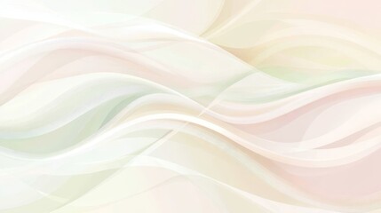 Obraz premium Serene Minimalist Wave Pattern in Soft Pastel Tones - Elegant Curves and Soothing Abstract Design
