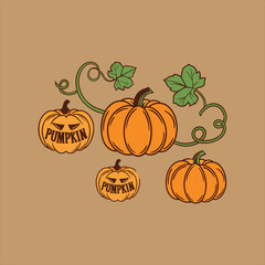 cute Halloween pumpkin vector design.