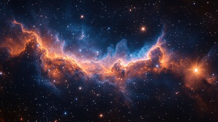 Fototapeta premium Cosmic Cloudscape Abstract Background - Nebula, Stars, Galaxy, Universe, Space, Astronomy, Cosmos, Celestial, Interstellar, Science