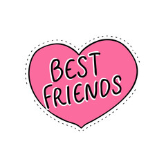 heart with best friends text icon