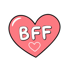 heart with bff text vector icon, heart with bff text vector illustration - simple illustration of heart with bff text, perfect for logos,and heart with bff text -themed designs.