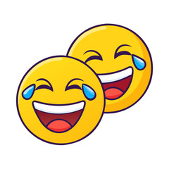two laughing emojis vector icon, two laughing emojis vector illustration - simple illustration of two laughing emojis, perfect for logos,and two laughing emojis -themed designs.
