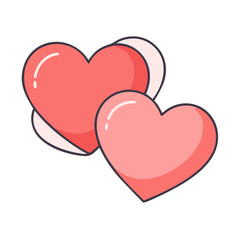 two matching hearts vector icon, two matching hearts vector illustration - simple illustration of two matching hearts, perfect for logos,and two matching hearts -themed designs.