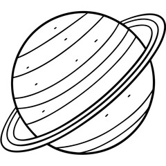 Geometric Planet Line Art Vector