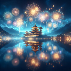chinese temple in the night