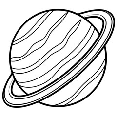 Geometric Planet Line Art Vector