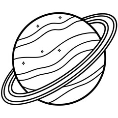 Geometric Planet Line Art Vector
